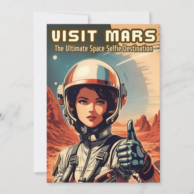 Funny Vintage Style Visit Mars Tourism Humor (Front)