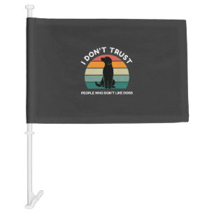 Funny Vintage Sunset Dog Lover Gift Car Flag