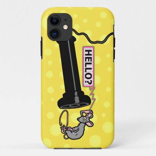 Funny Vintage Telephone and Retro Mouse Novelty iPhone 11 Case