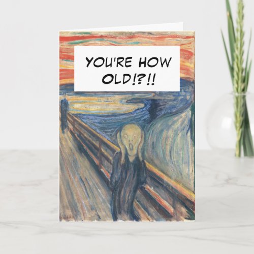 Funny Vintage The Scream Age Birthday Card