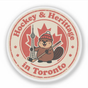 Funny Vintage Toronto Beaver Hockey Retro Sticker