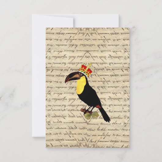 Funny vintage toucan & crown (Front)