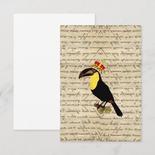Funny vintage toucan & crown (Front/Back)
