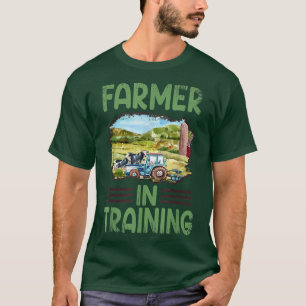 Funny Vintage Tractor Idea Farmer In Training  T-Shirt