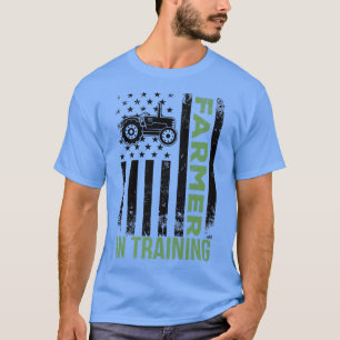 Funny Vintage Tractor Idea Farmer In Training T-Shirt