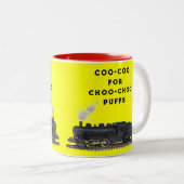 Funny Vintage Train Two-Tone Coffee Mug (Front Right)