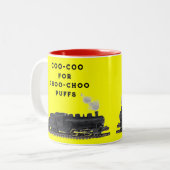 Funny Vintage Train Two-Tone Coffee Mug (Front Left)