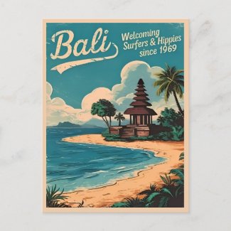 Funny Vintage Travel Bali Indonesia Retro Humor