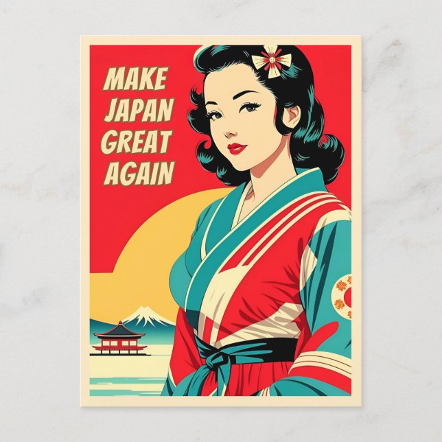 Funny Vintage Travel Japan Humor Retro Style Postcard (Front)