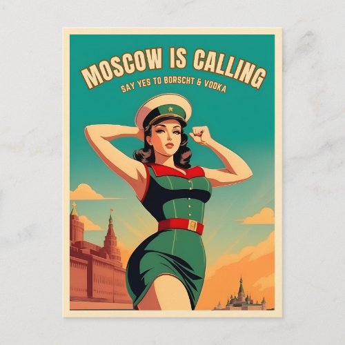 Funny Vintage Travel Soviet USSR Cold War Humor Postcard