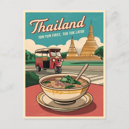 Funny Vintage Travel Thailand Humor Retro Graphic Postcard