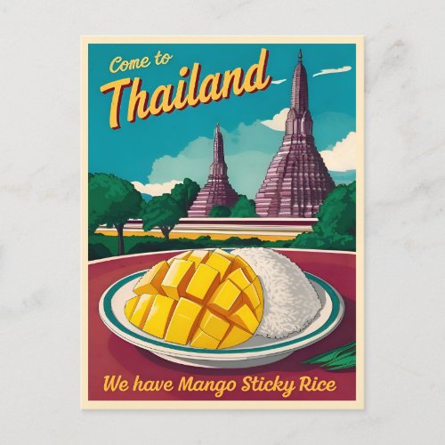 Funny Vintage Travel Thailand Humor Retro Graphic Postcard
