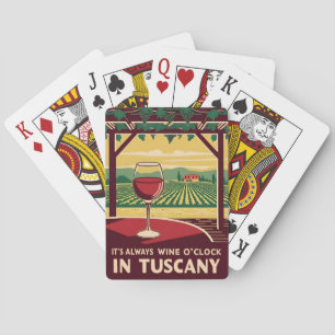 Funny Vintage Travel Tuscany Italy Wine Humor Poker Cards