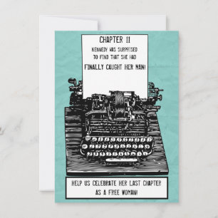 Funny Vintage Typewriter Bachelorette Party Invite