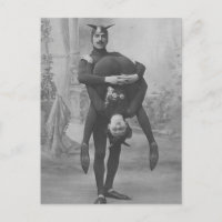 Funny Vintage Victorian Circus Performers Postcard