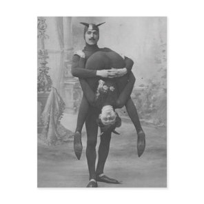 Funny Vintage Victorian Circus Performers Postcard