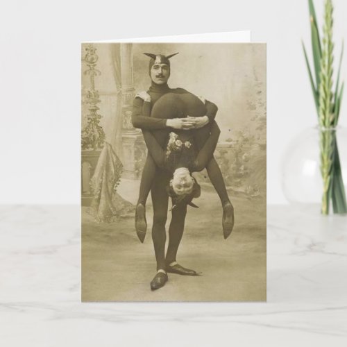 Funny Vintage Victorian Circus Performers Postcard