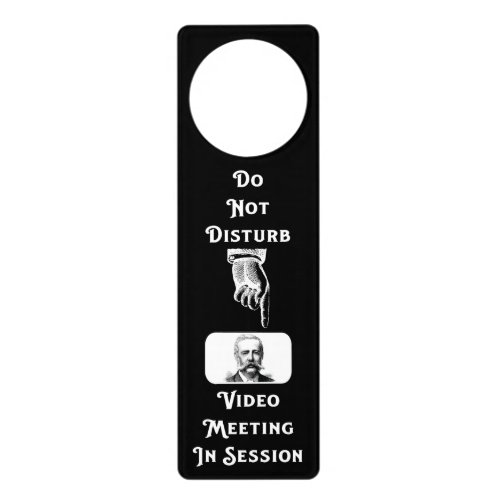 Funny Vintage Video Call Conference Meeting Door Hanger
