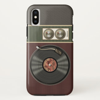 Funny Vintage Vinyl Record Player iPhone X Case