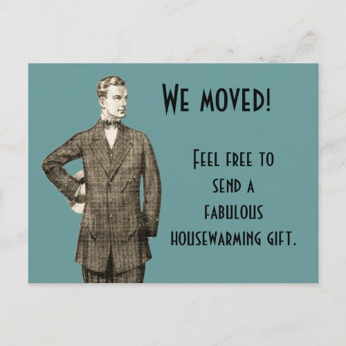 Funny Vintage We Moved Announcement Postcard