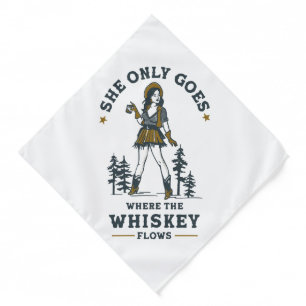 Funny Vintage Western Cowgirl Whiskey Lover Bandana