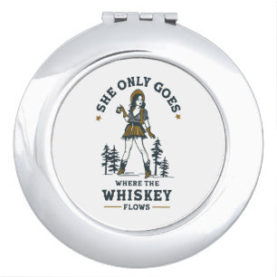 Funny Vintage Western Cowgirl Whiskey Lover Compact Mirror