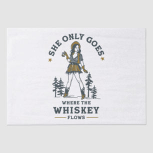 Funny Vintage Western Cowgirl Whiskey Lover Tissue Paper