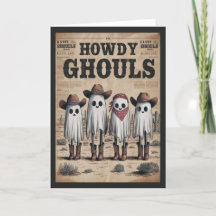 Funny Vintage Western Ghouls Say Howdy Halloween