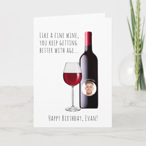 Funny Vintage Wine Birthday Card