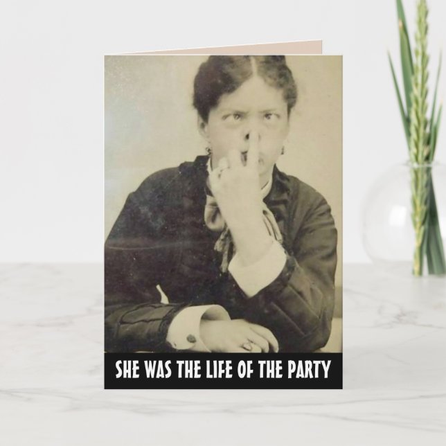 FUNNY VINTAGE WOMAN BIRTHDAY CARD FOR HER (Front)