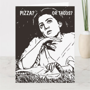 FUNNY VINTAGE WOMAN (TACOS) BIRTHDAY CARD