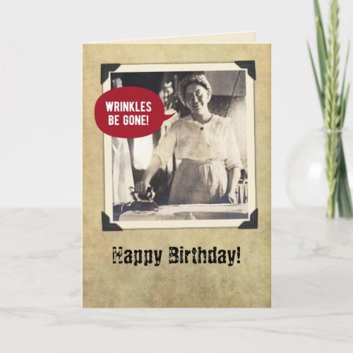 Funny Vintage Wrinkles_Free Birthday Card