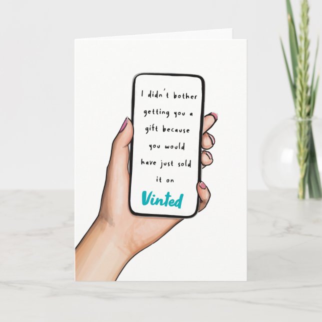Funny Vinted Birthday Card for Friends and Family (Front)