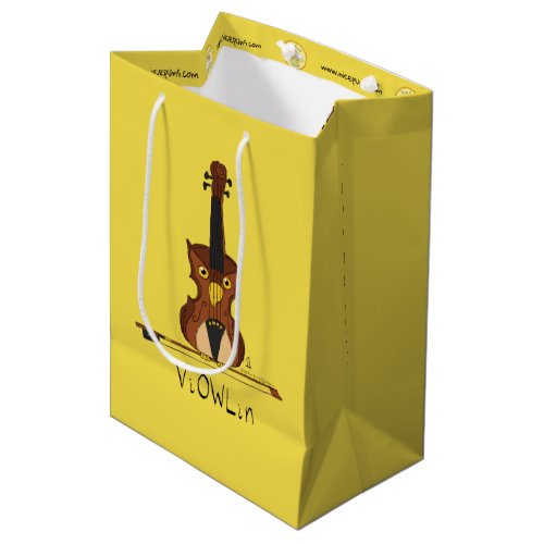 Funny Violin Cute Owl Musician Kids Music Medium Gift Bag