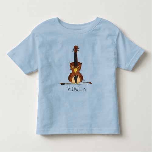 Funny Violin Cute Owl Musician Kids Music Toddler T_shirt