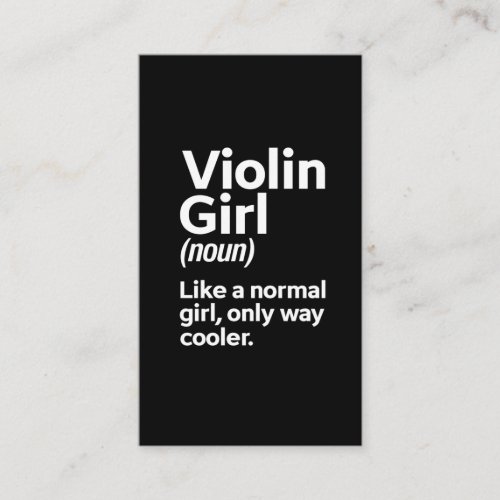 Funny Violin Girl Music Instrument Player Musician Business Card