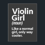 Funny Violin Girl Music Instrument Player Musician Postcard<br><div class="desc">The Perfect Gift idea for a music teacher or music enthusiast who loves playing musical instruments. A funny surprise for a musician who loves music concert,  orchestra,  band,  or Music Festival. Funny Violin Girl Music Instrument Player Musician</div>
