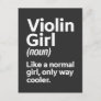 Funny Violin Girl Music Instrument Player Musician Postcard