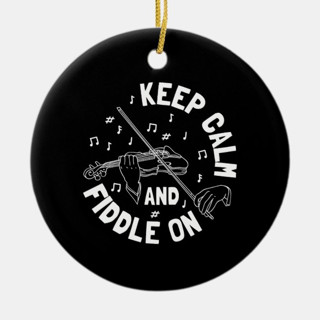 Funny Violin Violin Player Ceramic Ornament (Front)