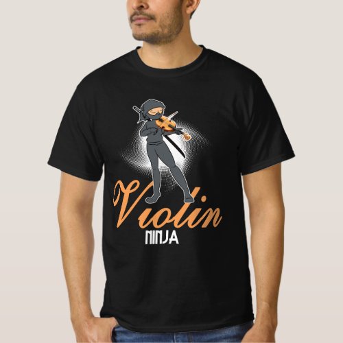 Funny Violinist Musician Player Violin Ninja T_Shirt