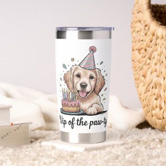 Funny "VIP of the Paw-ty" Dog Birthday Insulated Tumbler