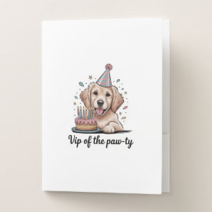 Funny "VIP of the Paw-ty" Dog Birthday Pocket Folder