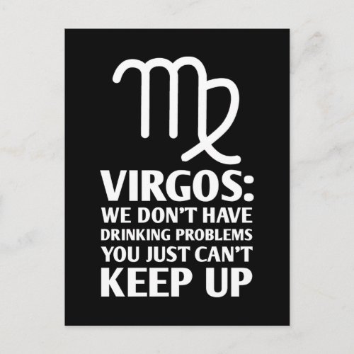 Funny Virgo Drinking Zodiac Astrology Sign Postcard