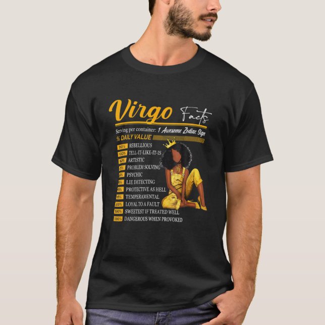 Funny Virgo Facts Awesome Zodiac Sign Horoscope Bi T-Shirt (Front)