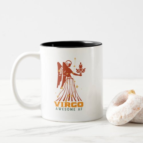 Funny Virgo Zodiac Horoscope Astrology Awesome AF Two_Tone Coffee Mug