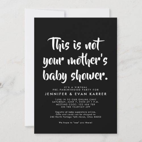 Funny virtual baby shower invitation