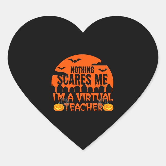 Funny Virtual Teacher Heart Sticker (Front)