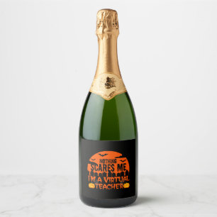 Funny Virtual Teacher Sparkling Wine Label