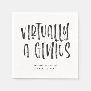 Funny Virtually a Genius Graduation Party Napkins
