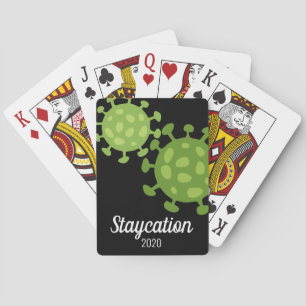 Funny Virus Staycation 2020 Quarantine Life black Poker Cards